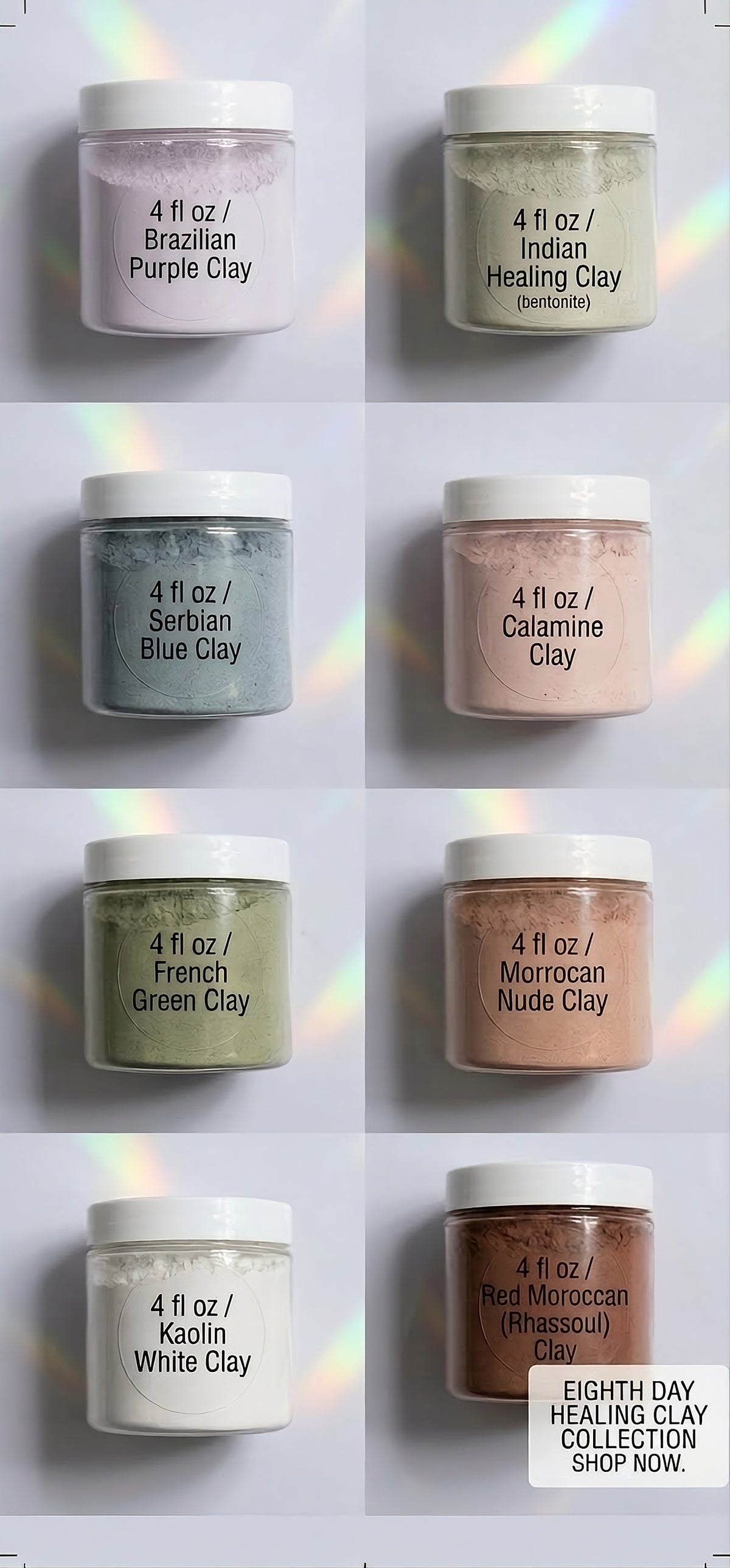 Eighth Day Healing Clay Collection — Pure Mineral Masks - The Eighth Day Soap Co.